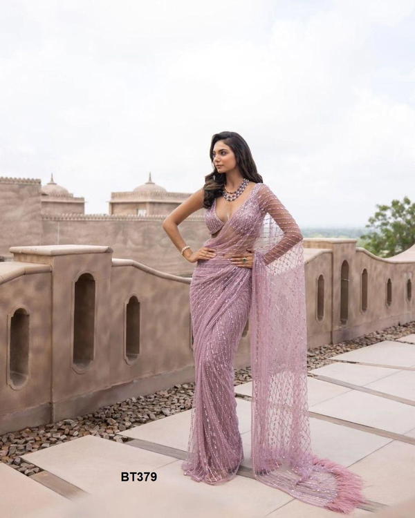 D.NO. BT379 BY BT BUTTERFLY NET SAREE WHOLESALER IN INDIA