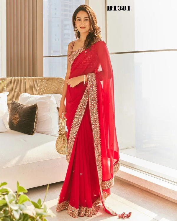 D.NO. BT381 BY BT GEORGETTE SAREE WHOLESALER IN INDIA