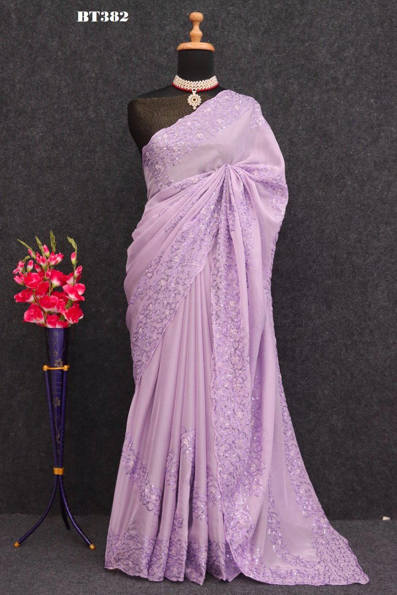 D.NO. BT382 BY BT ORGANZA SILK SAREE WHOLESALER IN INDIA 1