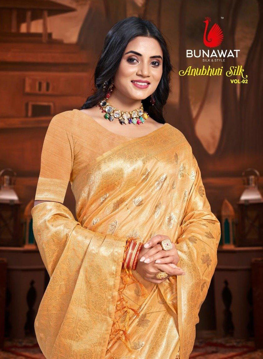 BUNAWAT ANUBHUTI SILK VOL-02 1001 TO 1006 TRADITIONAL SILK SAREE WHOLESALER IN SURAT 1