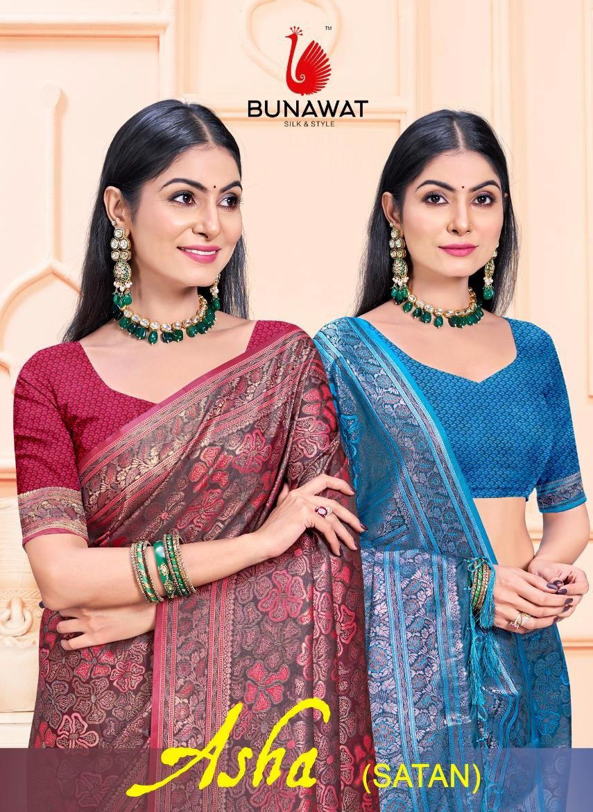 BUNAWAT ASHA 1001 TO 1006 DESIGNER SILK SAREE WHOLESALER IN SURAT 1