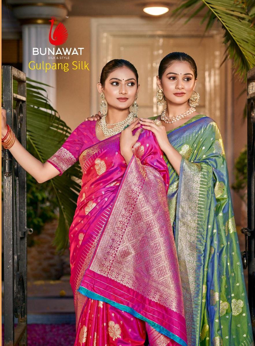 BUNAWAT GULPANG SILK 1001 TO 1006 DESIGNER SILK SAREE WHOLESALER IN INDIA 1
