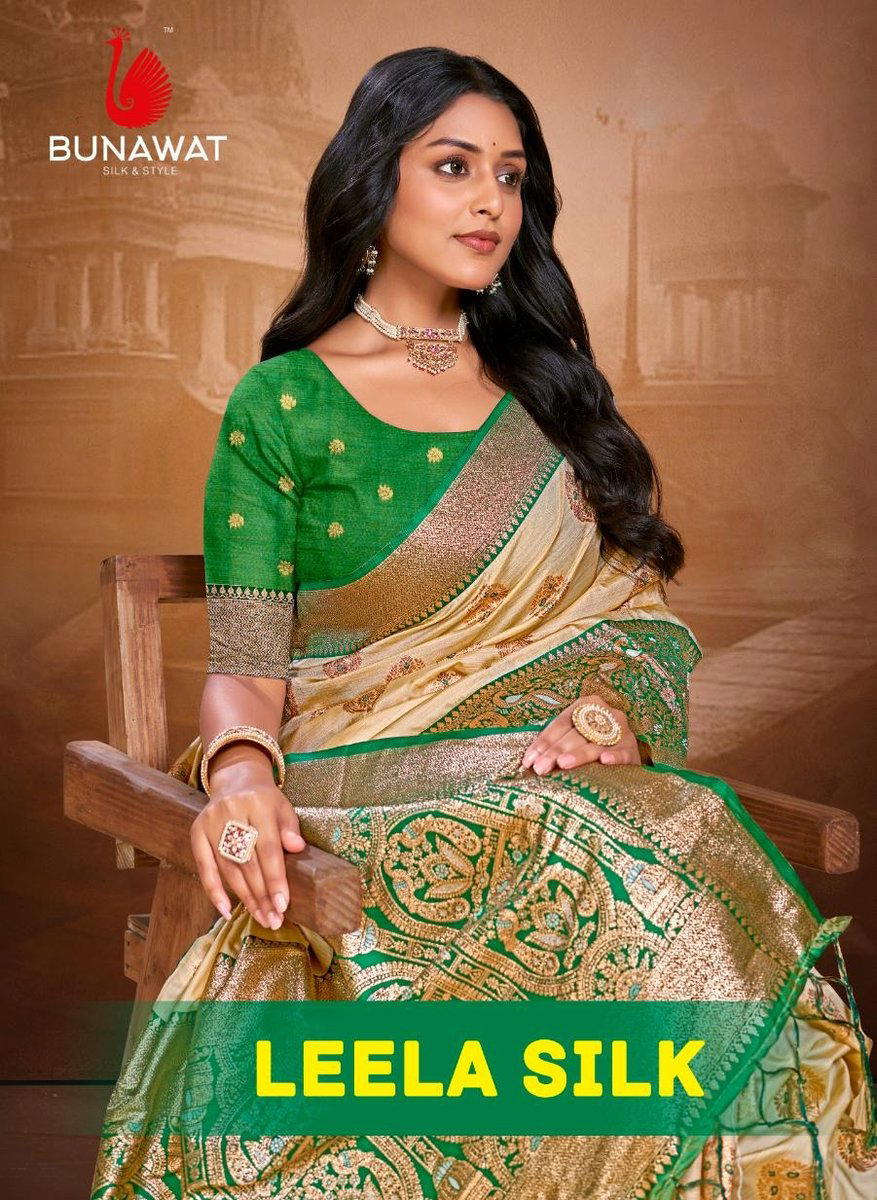 BUNAWAT LEELA SILK 1001 TO 1006 DESIGNER SILK SAREE WHOLESALER IN INDIA 1