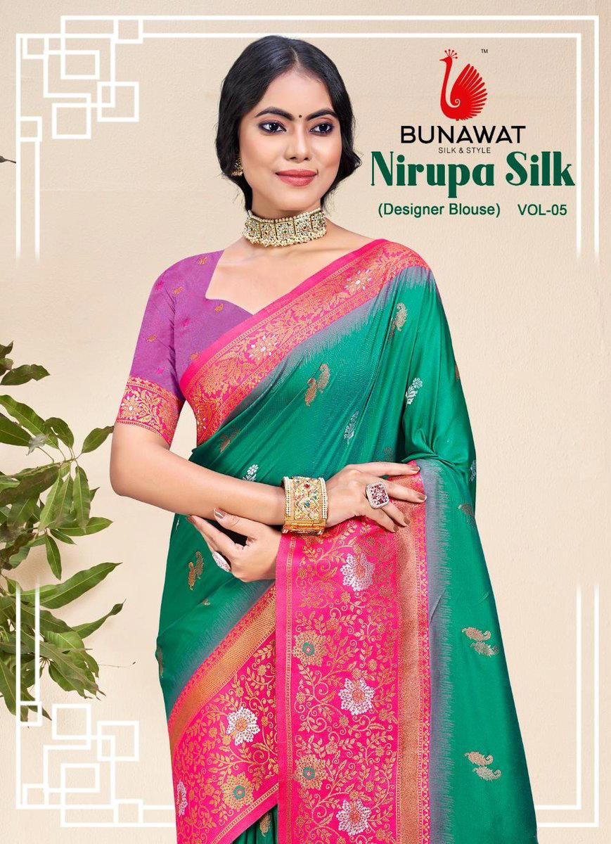 BUNAWAT NIRUPA SILK VOL-05 1001 TO 1008 DESIGNER SILK SAREE WHOLESALER IN INDIA 1