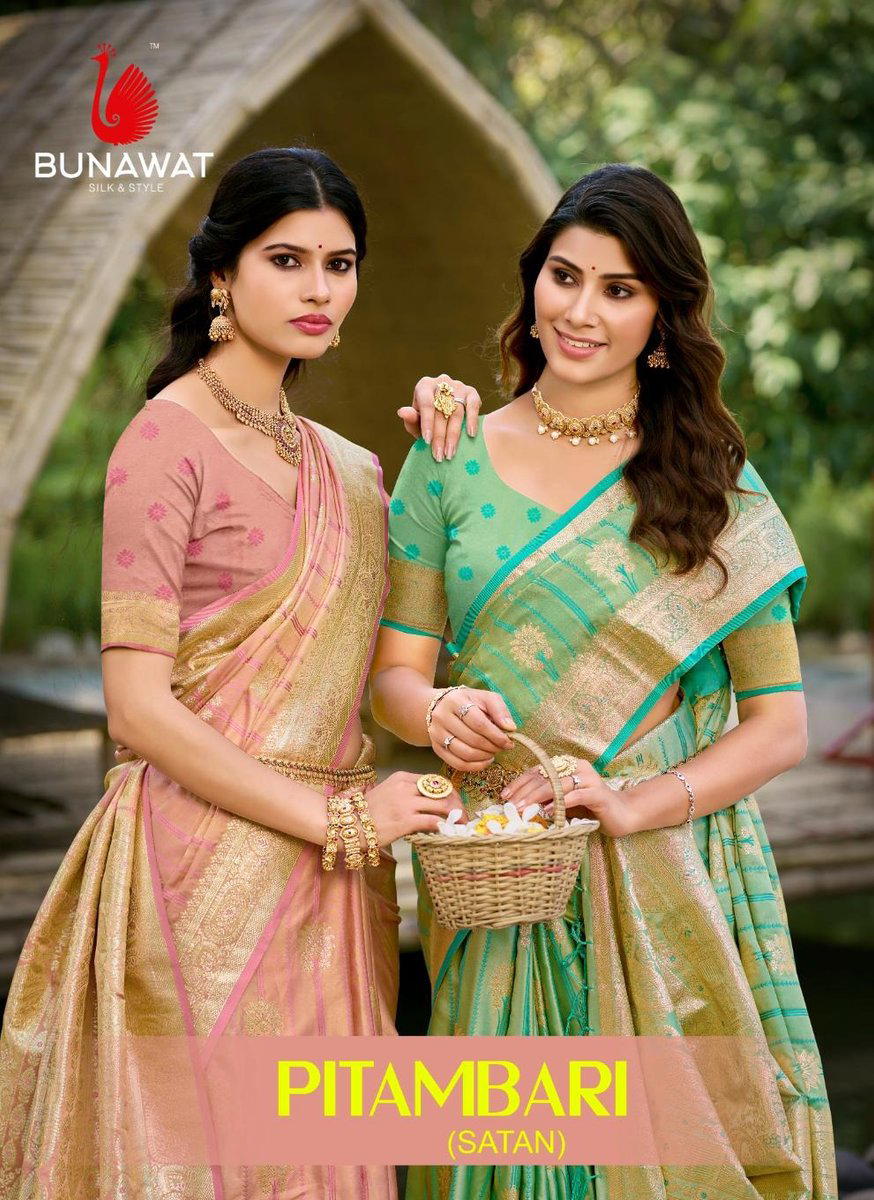 BUNAWAT PITAMBARI 1001 TO 1006 DESIGNER SILK SAREE WHOLESALER IN INDIA 1