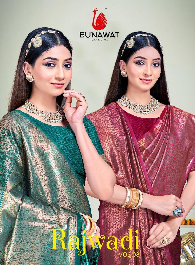 BUNAWAT RAJWADI VOL-08 1001 TO 1006 BANARASI SILK SAREE WHOLESALER IN SURAT 1