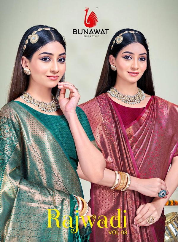 BUNAWAT RAJWADI VOL-08 1001 TO 1006 BANARASI SILK SAREE WHOLESALER IN SURAT