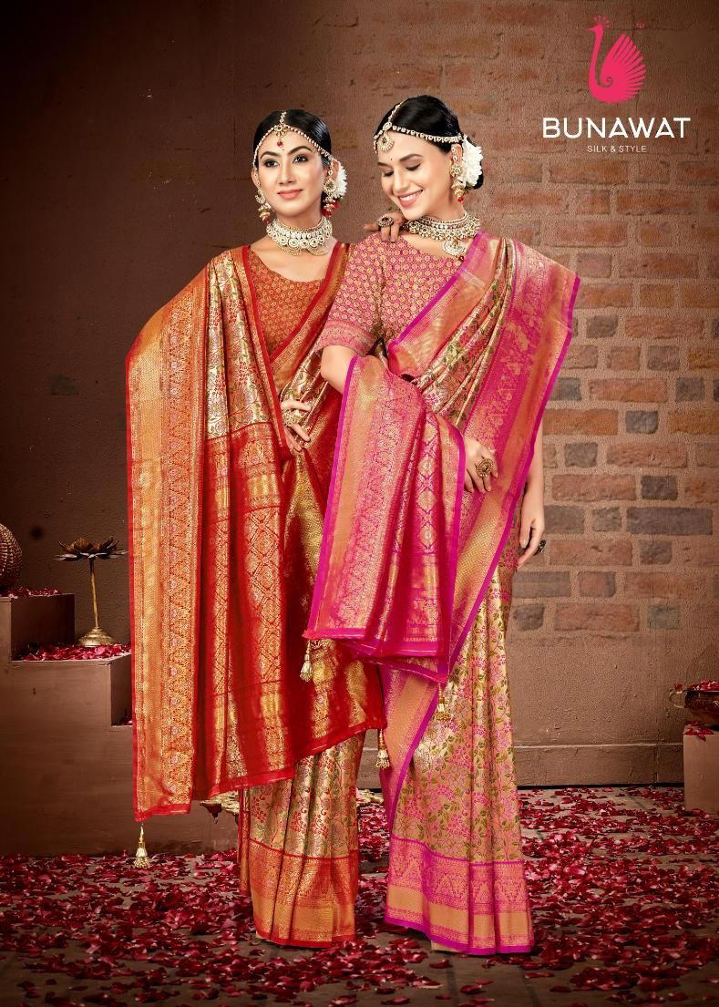 BUNAWAT SHEELA VOL-32 1001 TO 1004 DESIGNER SILK SAREE WHOLESALER IN INDIA 1