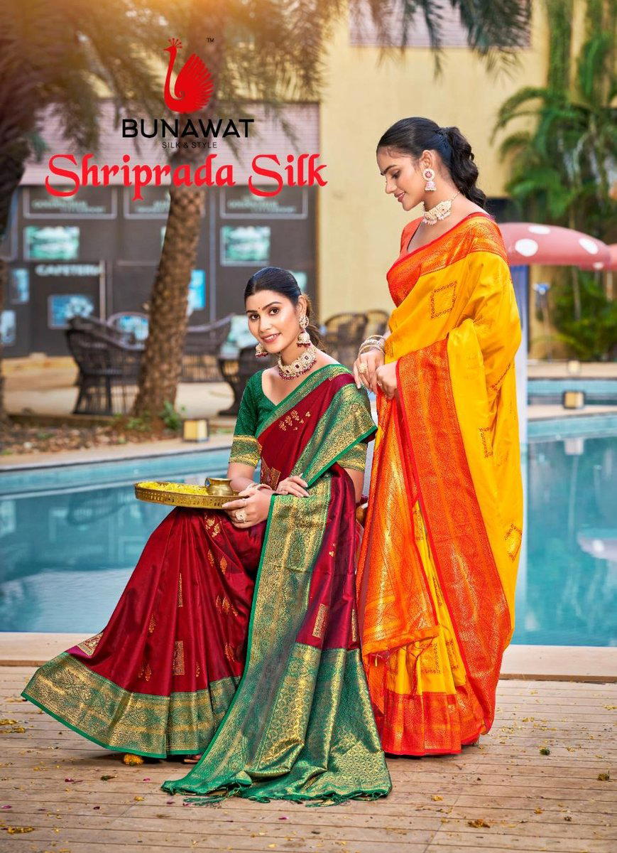 BUNAWAT SHRIPRADA SILK 1001 TO 1006 DESIGNER SILK SAREE WHOLESALER IN INDIA 1
