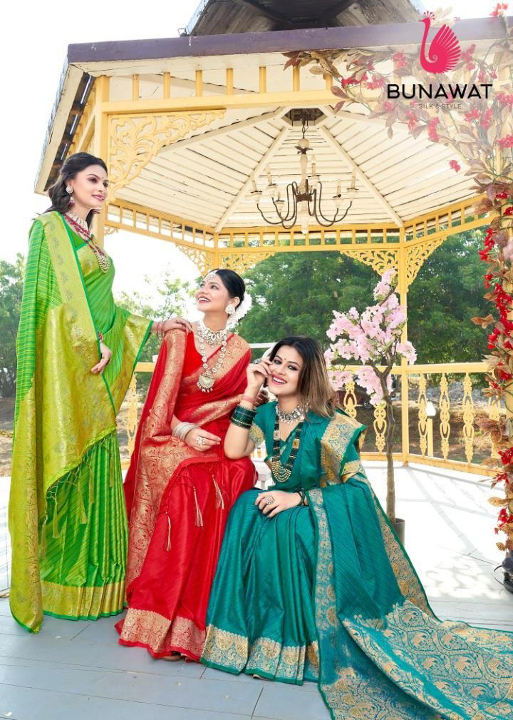 BUNAWAT SIDHIKSHA 1001 TO 1006 DESIGNER SILK SAREE WHOLESALER IN SURAT 1