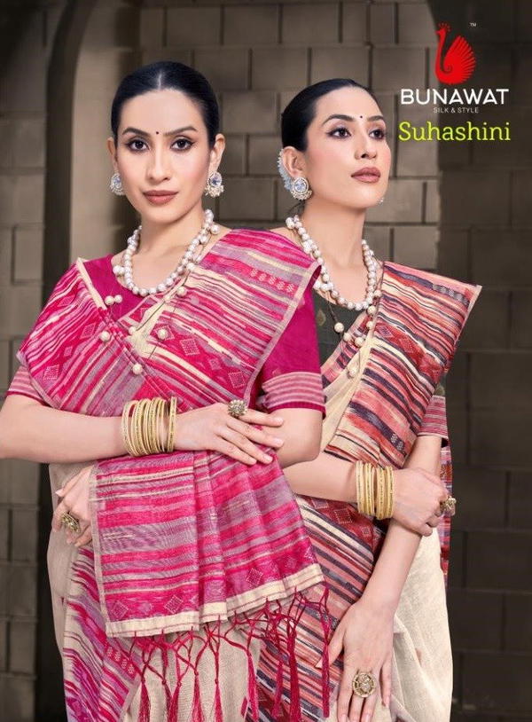 BUNAWAT SUHASHINI 1001 TO 1006 WEAVING COTTON SAREE WHOLESALER IN INDIA