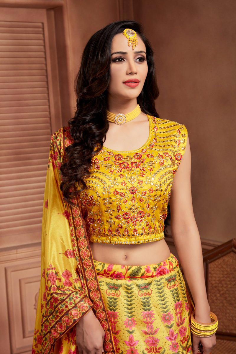 D.NO. C10614-A BY AMOHA EMBROIDERY LEHENGA CHOLI WHOLESALER IN INDIA 1
