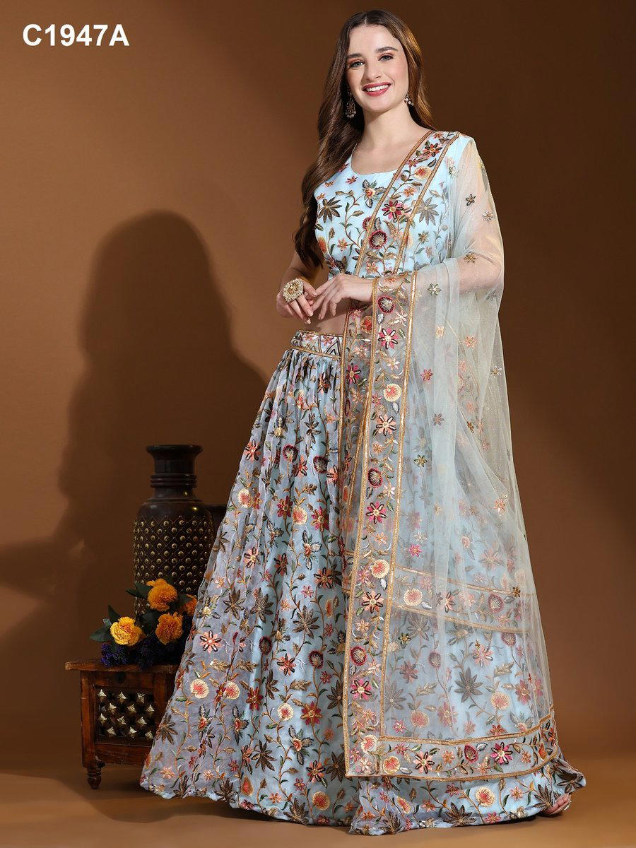 AMOHA C1947 COLOUR'S C1947A TO C1947D DESIGNER LEHENGA CHOLI WHOLESALER IN INDIA 1