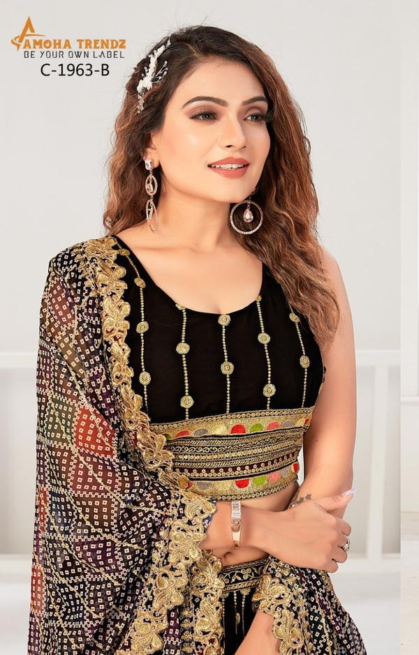 D.NO. C1963A TO C1963D BY AMOHA EMBROIDERY LEHENGA CHOLI MANUFACTURER IN INDIA
