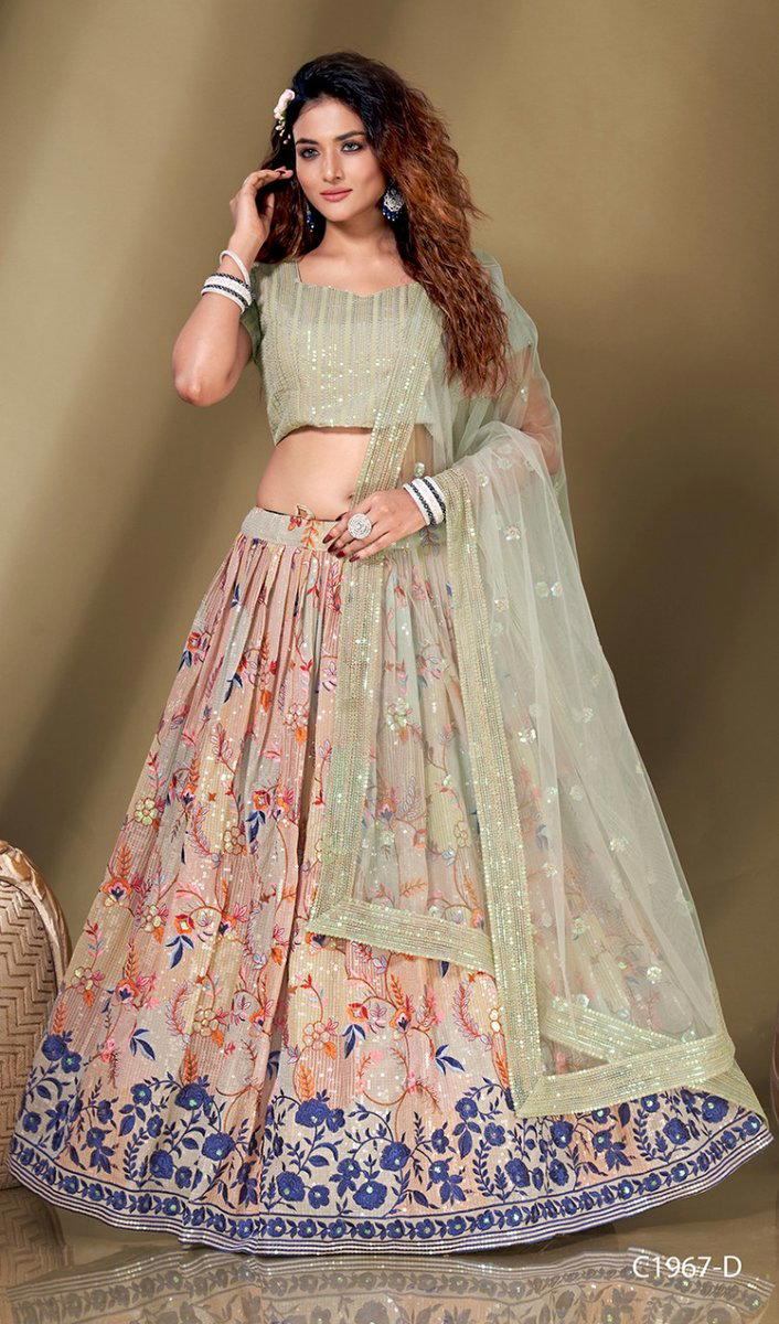 AMOHA C1967 COLOUR'S C1967-A TO C1967-D DESIGNER LEHENGA WHOLESALER IN SURAT 1