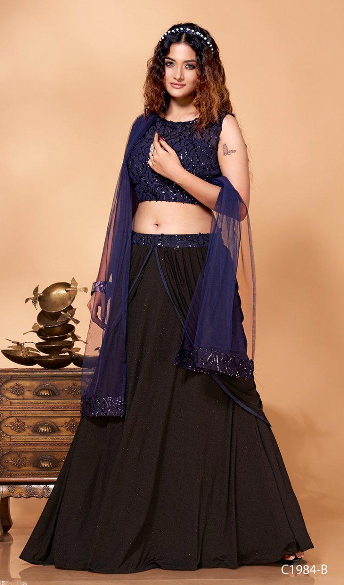 D.NO. C1984A TO C1984D NX BY AMOHA BOWL SEQUIN LEHENGA CHOLI MANUFACTURER IN INDIA 1