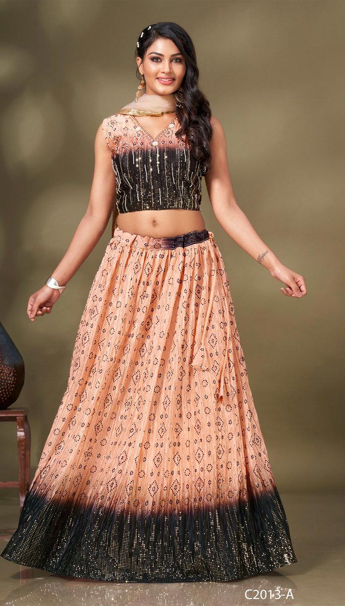 D.NO. C2013A BY AMOHA NET WITH FANCY LEHENGA CHOLI MANUFACTURER IN INDIA 1