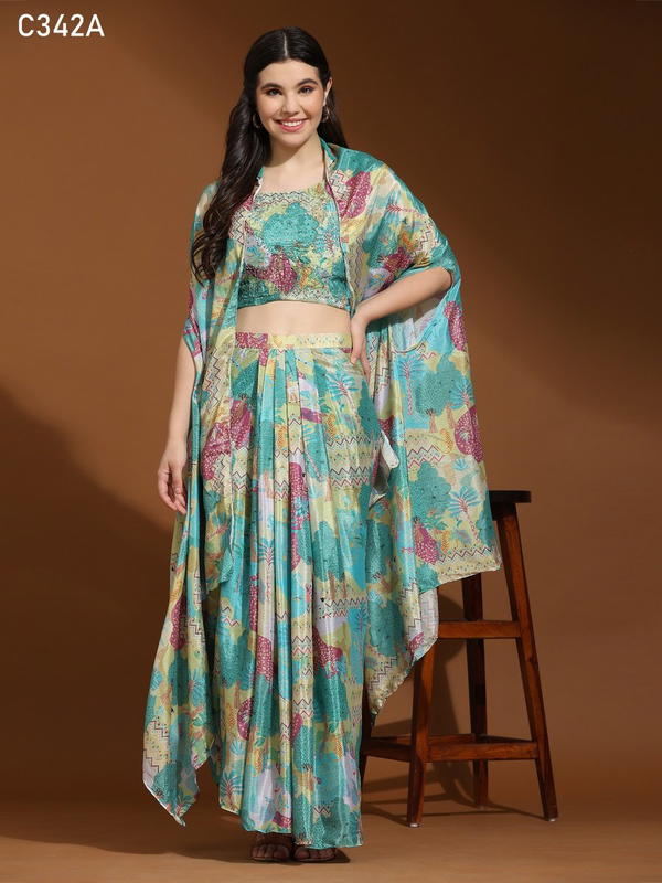 D.NO. C342A BY AMOHA DESIGNER PRINTED WESTERN WEAR WHOLESALER IN INDIA