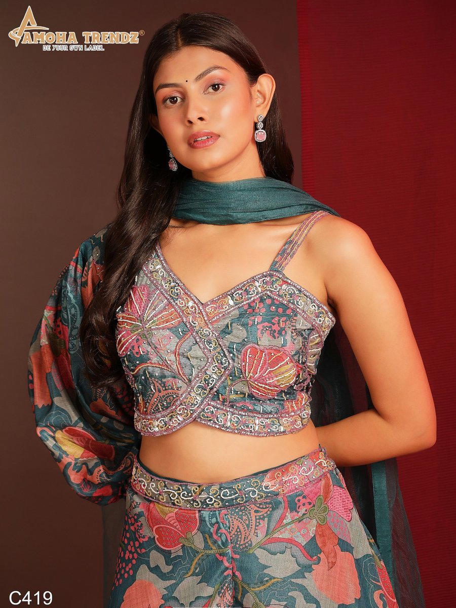 AMOHA C419 DESIGNER READYMADE CROP TOP WHOLESALER IN INDIA 1