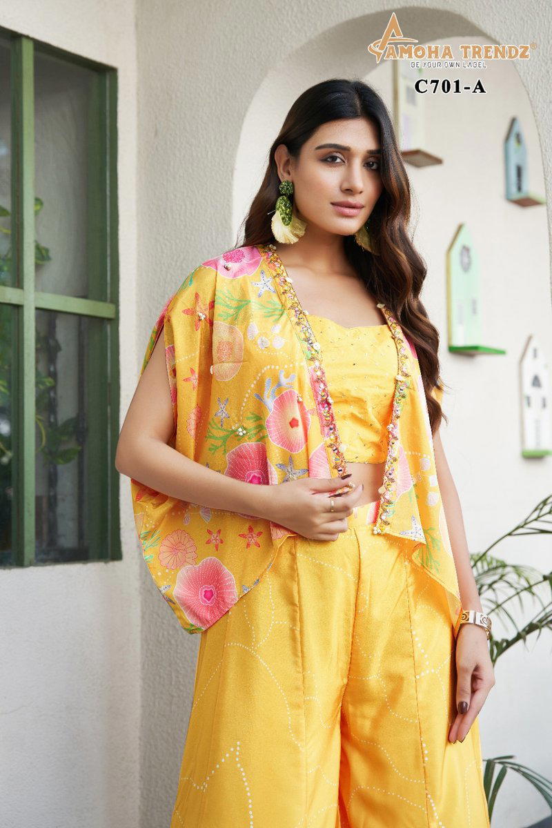 AMOHA C701-A DESIGNER PRINTED READYMADE CROP TOP WHOLESALER IN INDIA 1