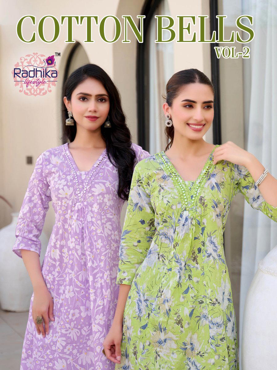 COTTON BELLS VOL 2 BY RADHIKA LIFESTYLE DESIGNER SALWAR SUIT WHOLESALER IN INDIA 1