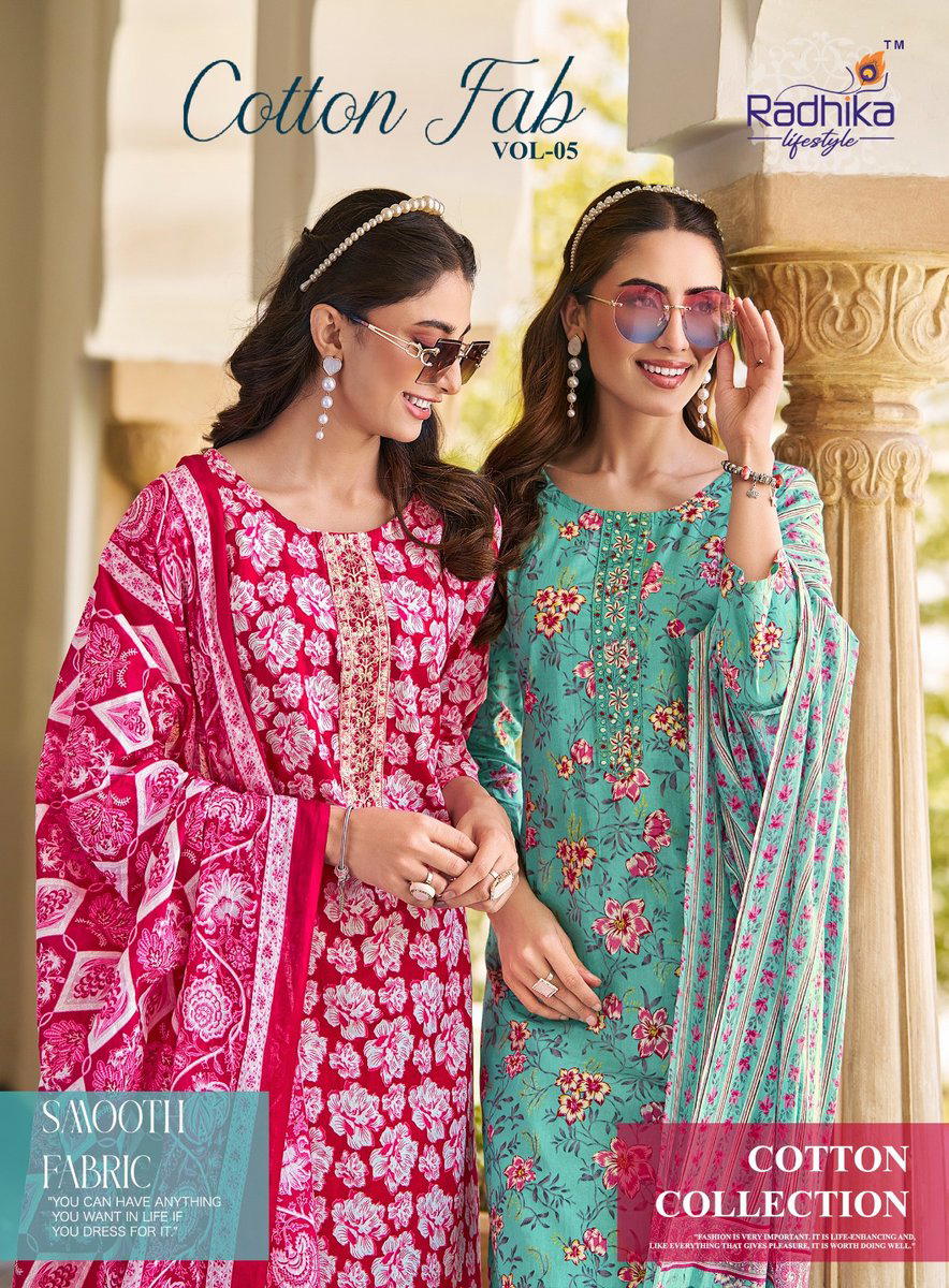 COTTON FAB VOL 5 BY RADHIKA LIFESTYLE DESIGNER COTTON SALWAR SUIT WHOLESALER IN INDIA 1