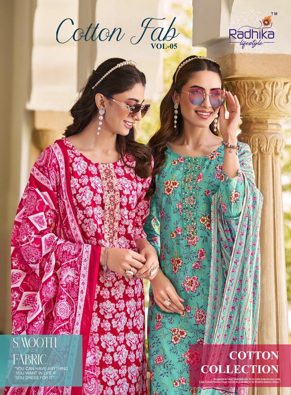 COTTON FAB VOL 5 BY RADHIKA LIFESTYLE DESIGNER COTTON SALWAR SUIT WHOLESALER IN INDIA