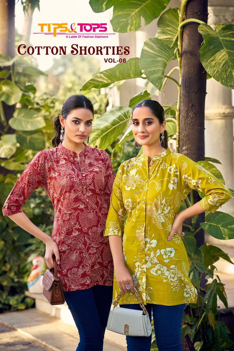 COTTON SHORTIES VOL 8 BY TIPS AND TOPS DESIGNER COTTON KURTIS WHOLESALER IN INDIA 1
