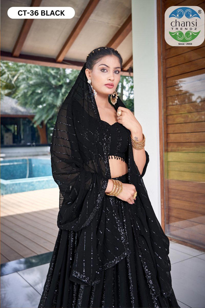 CHANSI TRENDZ CT-36 DESIGNER GEORGETTE LEHENGA CHOLI WHOLESALER IN INDIA 1