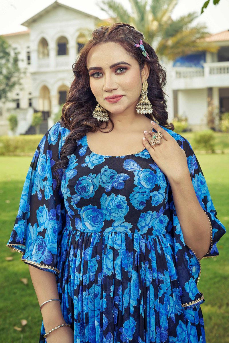CHANSI TRENDZ MAAHI CT-372 TO CT-375 DESIGNER GEORGETTE GOWN WHOLESALER IN INDIA 1