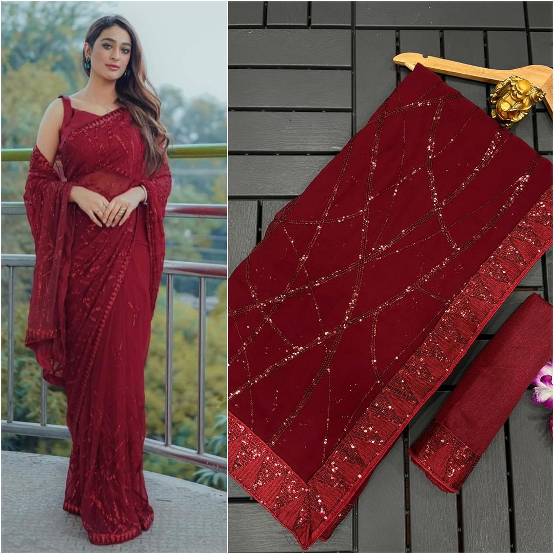 DF 3397 BOLLYWOOD DESIGNER GEORGETTE SAREE WHOLESALER IN INDIA 1