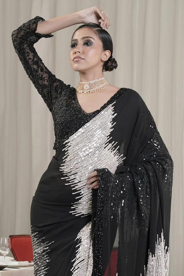 DF 3424 BOLLYWOOD DESIGNER GEORGETTE SAREE WHOLESALER IN INDIA
