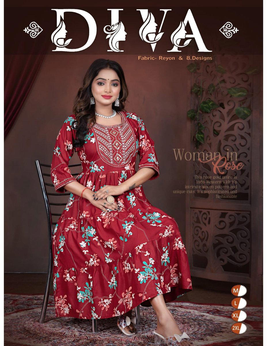 DIVA VOL.13 BY FT DESIGNER RAYON PRINT GOWNS WHOLESALER IN INDIA 1