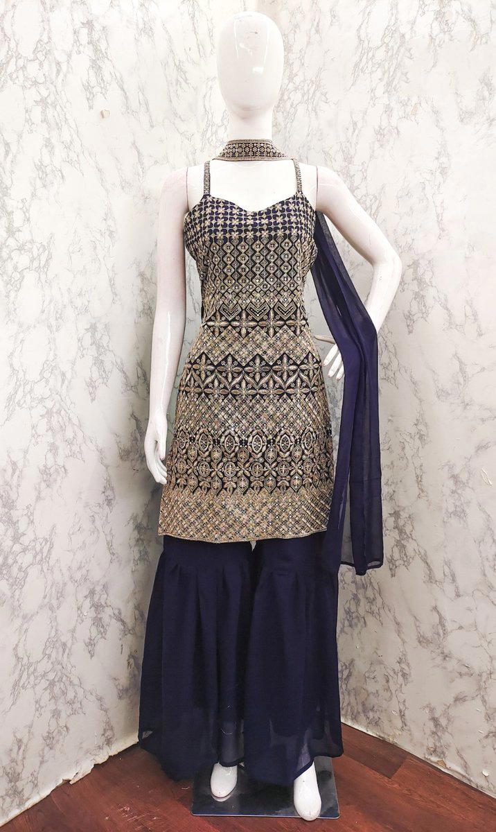 DN 004A TO 004D BY THREAD THRILL DESIGNER GEORGETTE SALWAR SUIT WHOLESALER IN INDIA 1