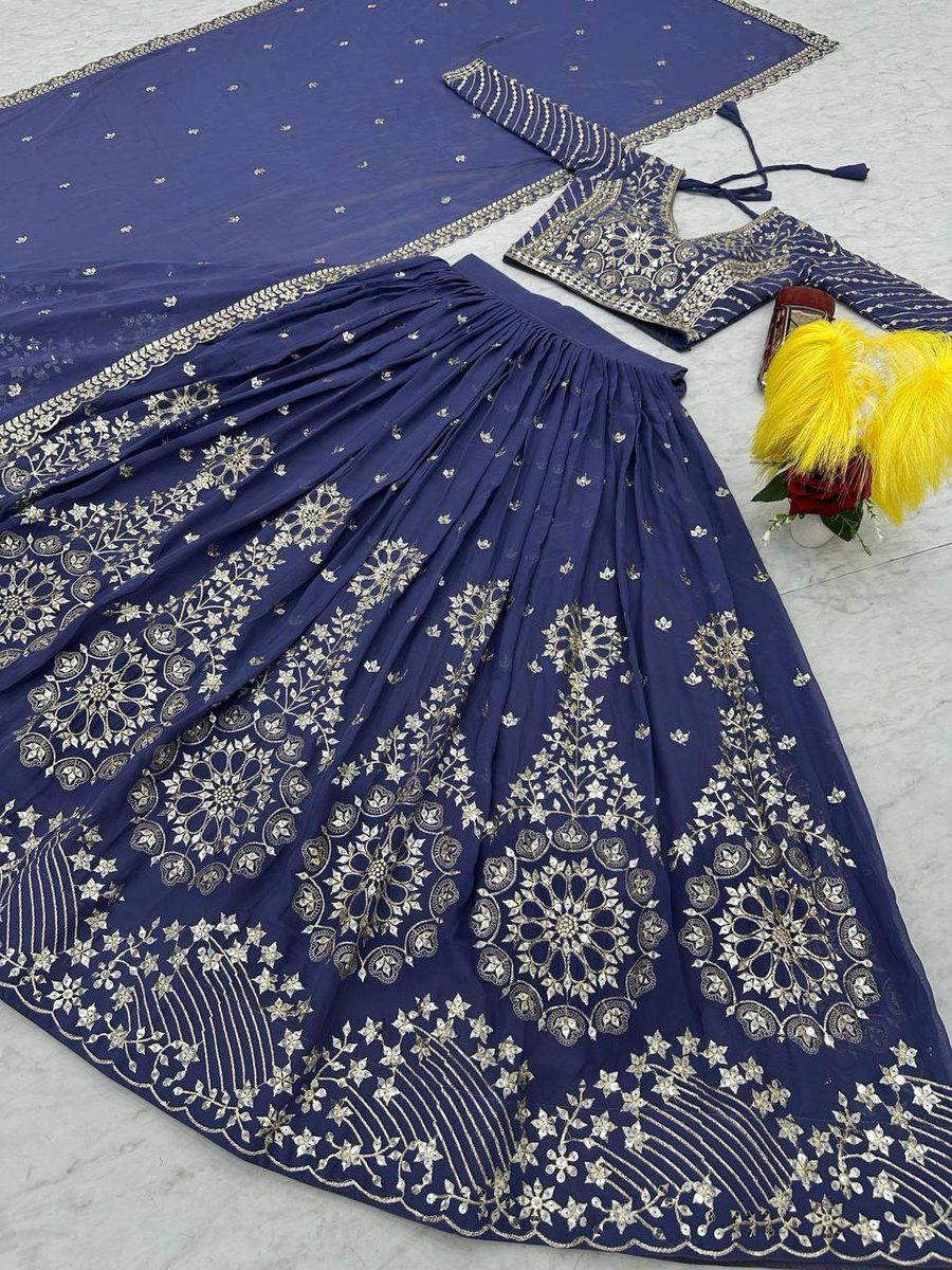 DN 012 BY PRISHA FAISHON DESIGNER GEORGETTE LEHENGA CHOLI WHOLESALER IN INDIA 1