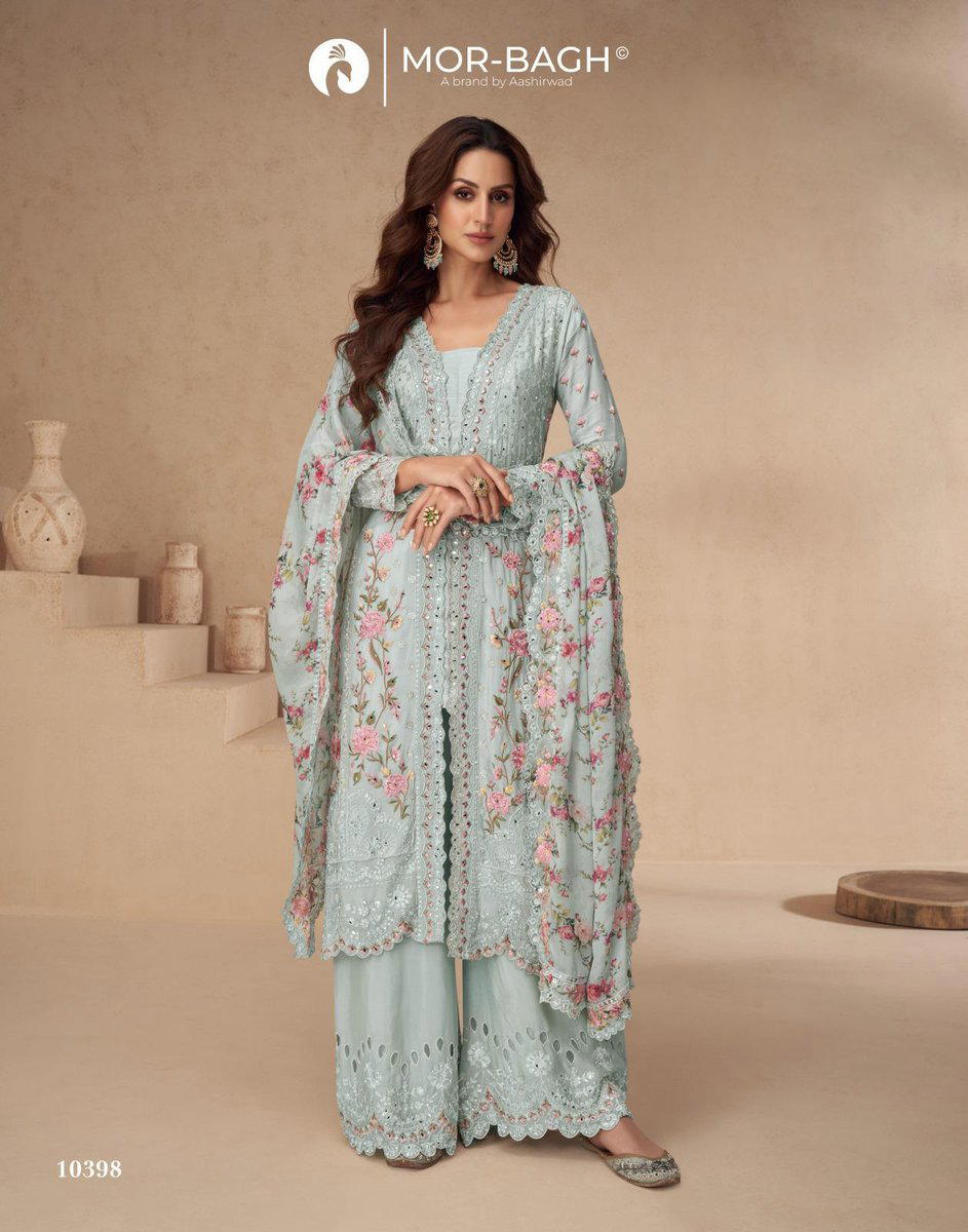 DN 10154 10155 BY AASHIRWAD DESIGNERE CHINON SALWAR KAMEEZ WHOLESALER IN INDIA 1