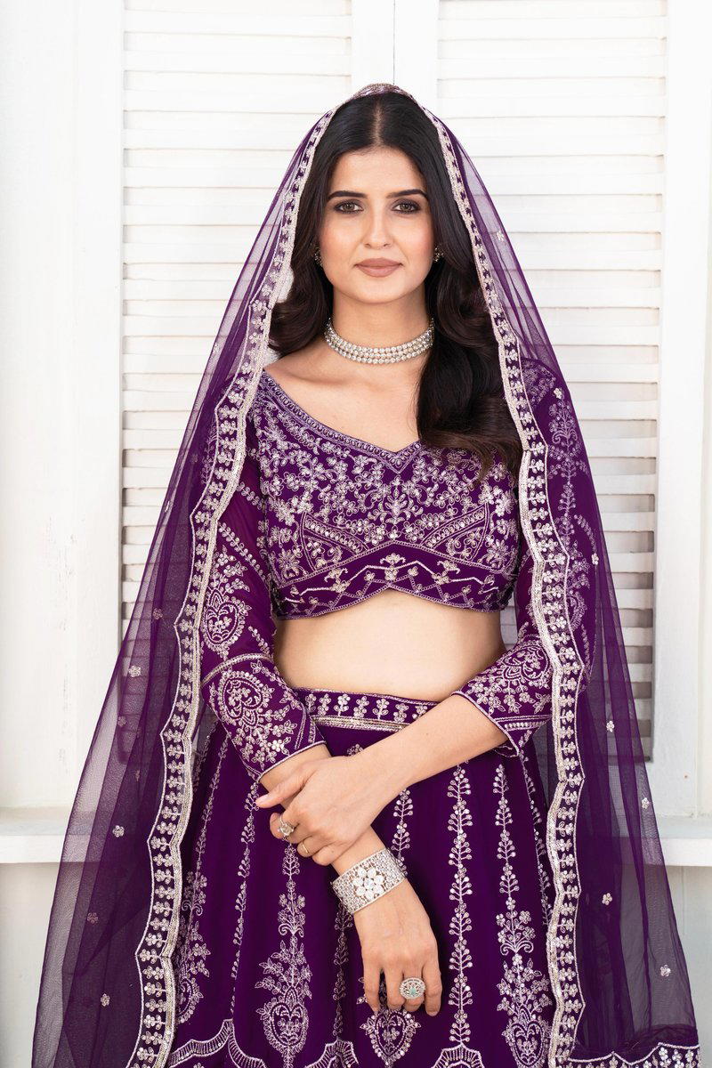 DN 5017 BY DVD DESIGNER GEORGETTE LEHENGA CHOLI WHOLSALER IN INDIA 1