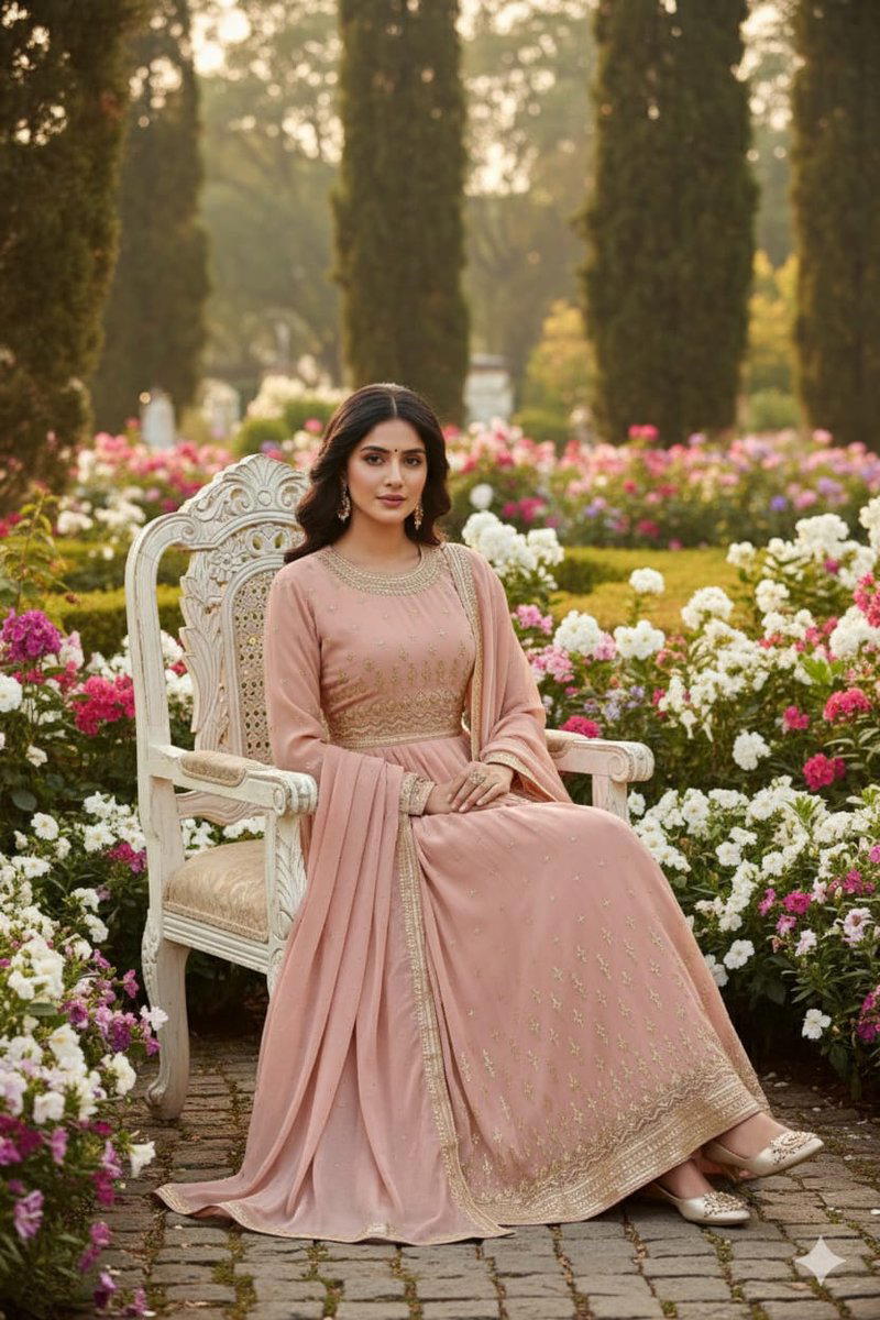 DN 9293 BY AASHIRWAD DESINGER GEORGETTE GOWN WHOLESALER IN INDIA 1