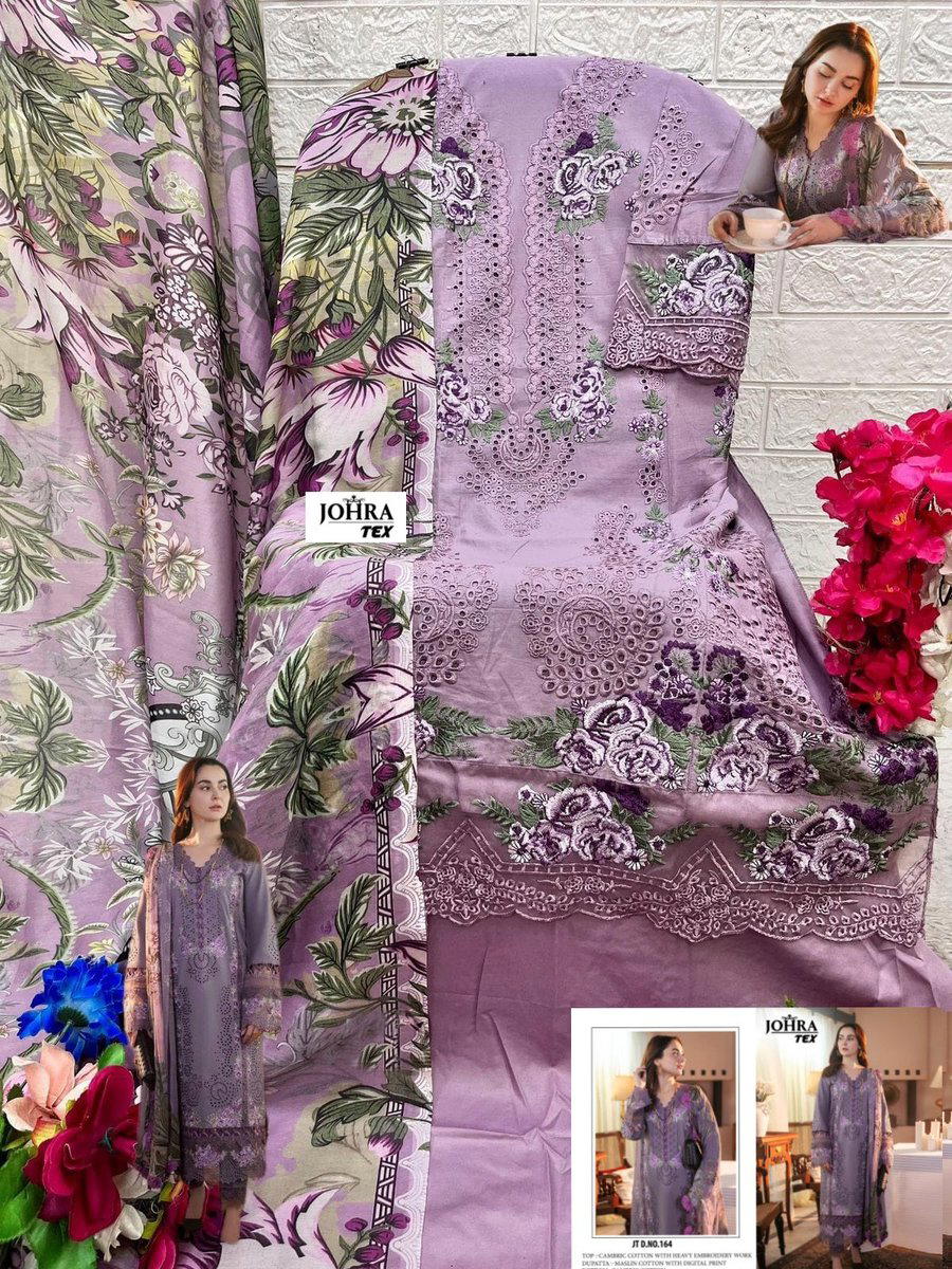 DN JT-164 BY JHORA TEX DESIGNER CAMBRIC COTTON SALWAR SUIT WHOLESALER IN INDIA 1