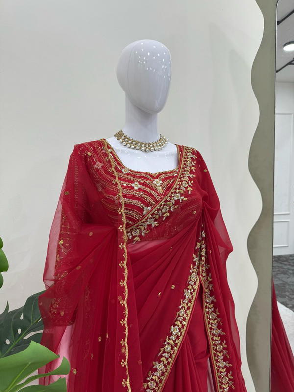 DN KD562 BY KD DESIGNER FAUX GEORGETTE SAREES WHOLESALER IN INDIA