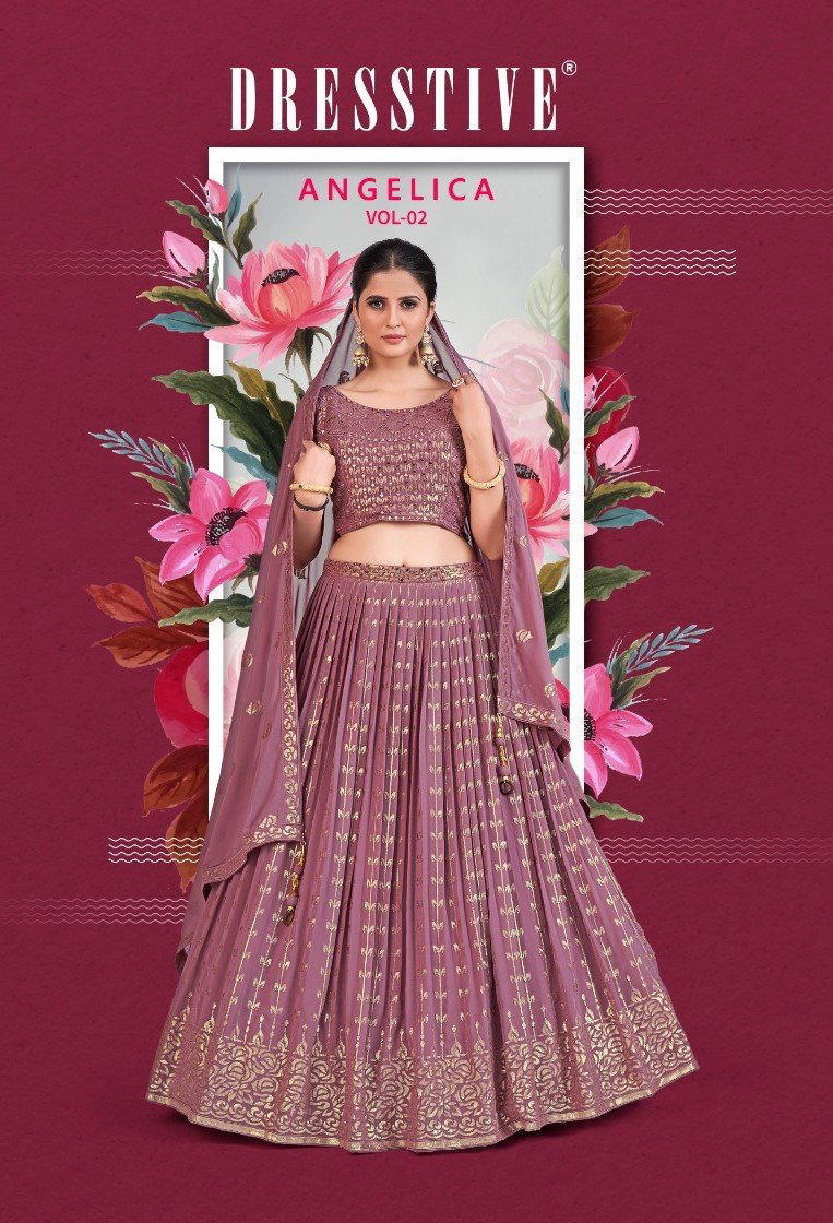 ANGELICA VOL-2 BY DRESSTIVE GEORGETTE LEHENGA CHOLI MANUFACTURER IN INDIA 1