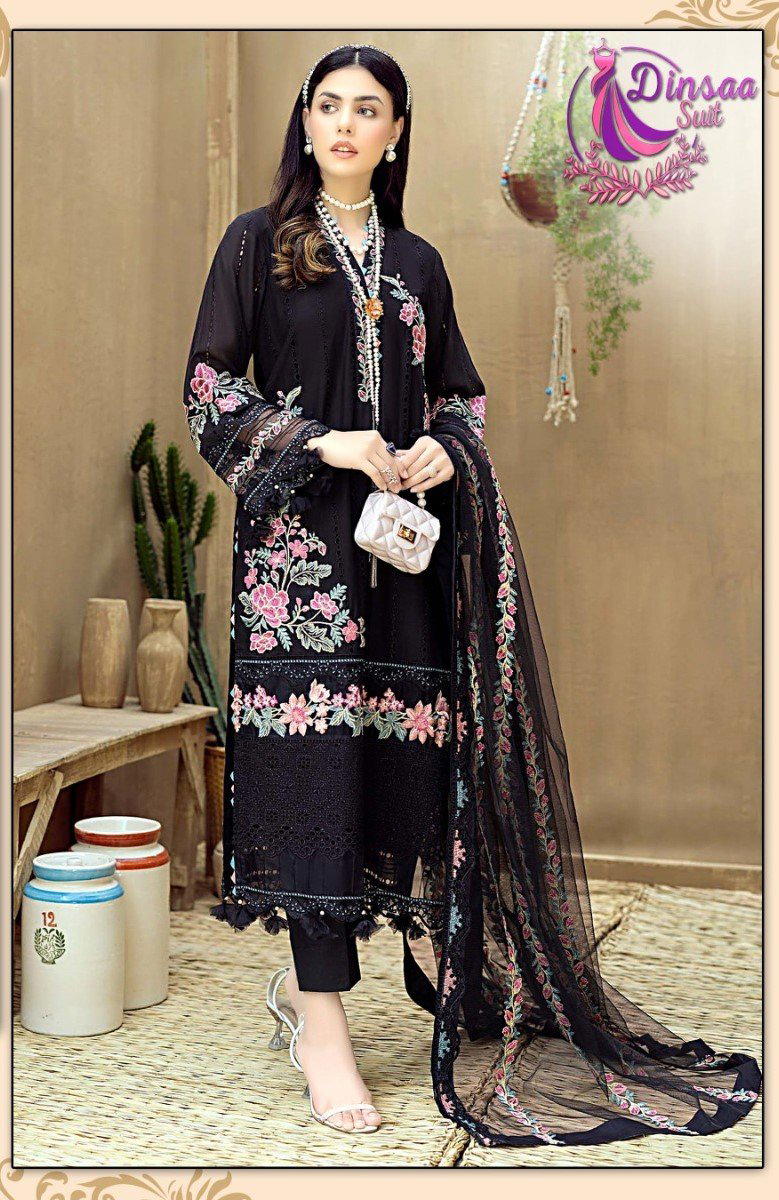 ADANS LIBAS VOL-1 BY DINSAA EMBROIDERY SALWAR KAMEEZ WHOLESALER IN INDIA 1