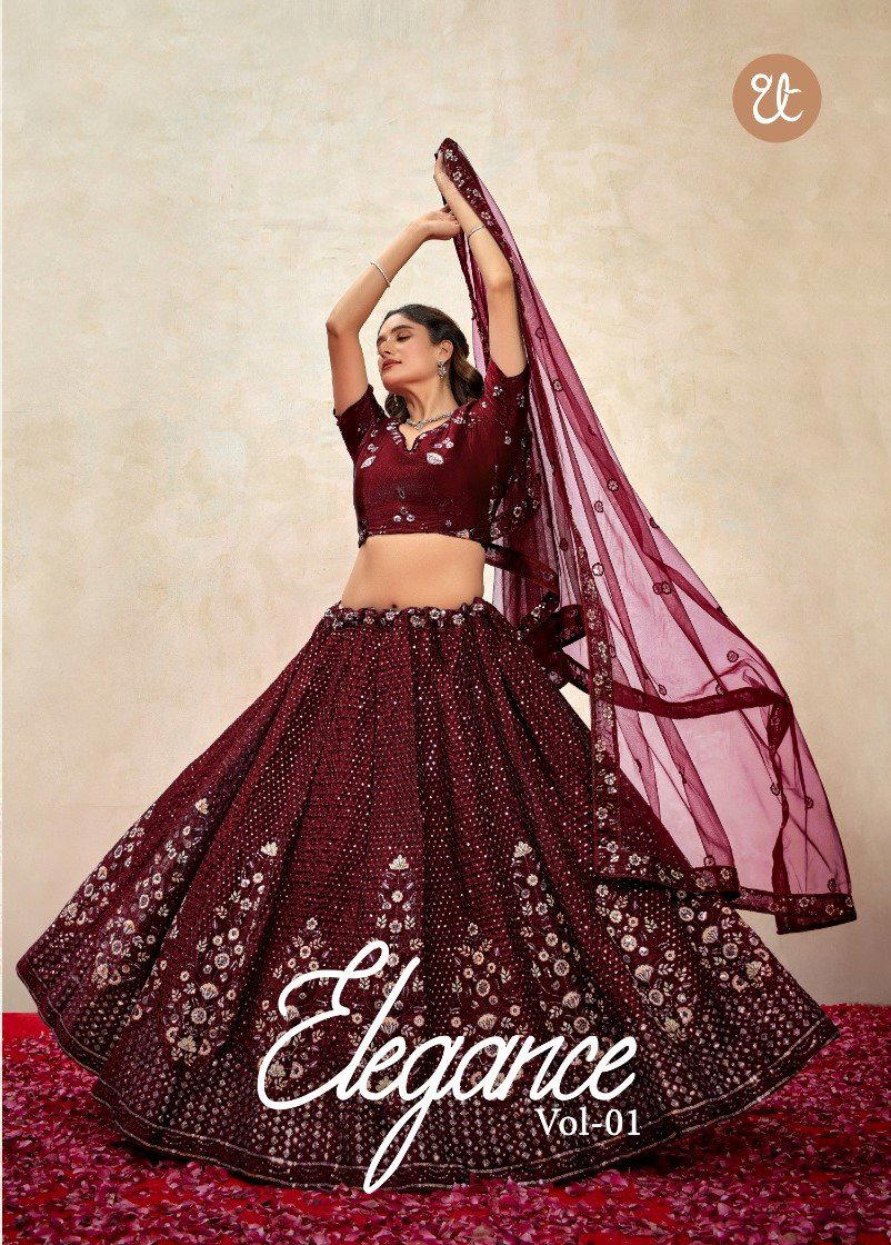 ELEGANCE VOL-1 BY THREAD THRILL DESIGNER SILK LEHENGA CHOLI WHOLESALER IN INDIA 1
