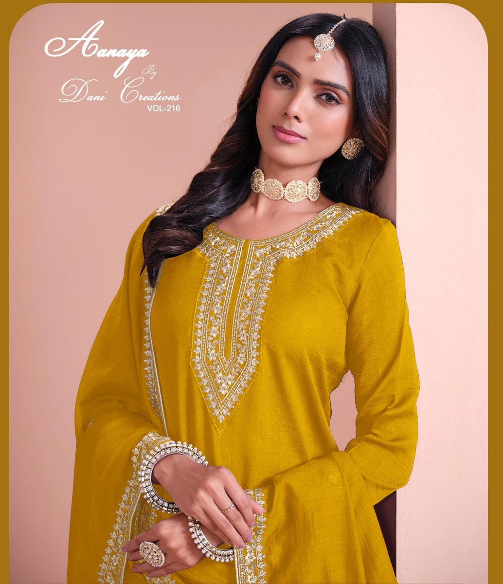 TWISHA AANAYA VOL 215 215A TO 215D DESIGNER CHINON SILK SALWAR SUIT WHOLESALER IN INDIA 1
