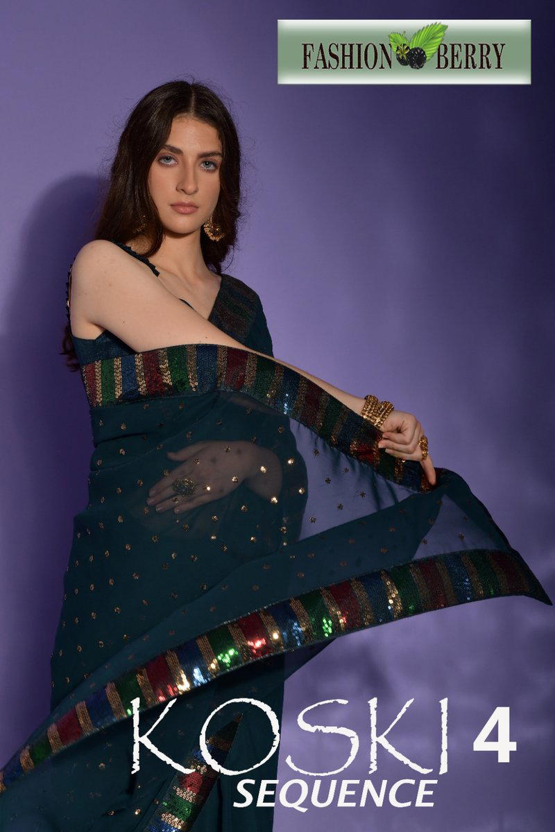 KOSKI 4 SEQUENCE BY FASHION BERRY GEORGETTE SAREE MANUFACTURER IN INDIA 1