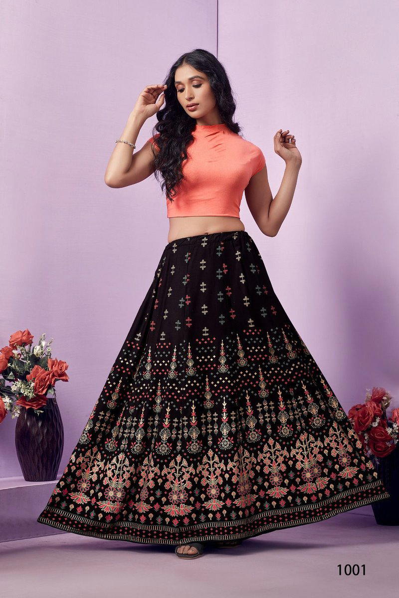 FLARED SKIRT BY BLUEHILLS DESIGNER PRINTED SKIRT ANARKALI STYLE WHOLESALER IN SURAT 1