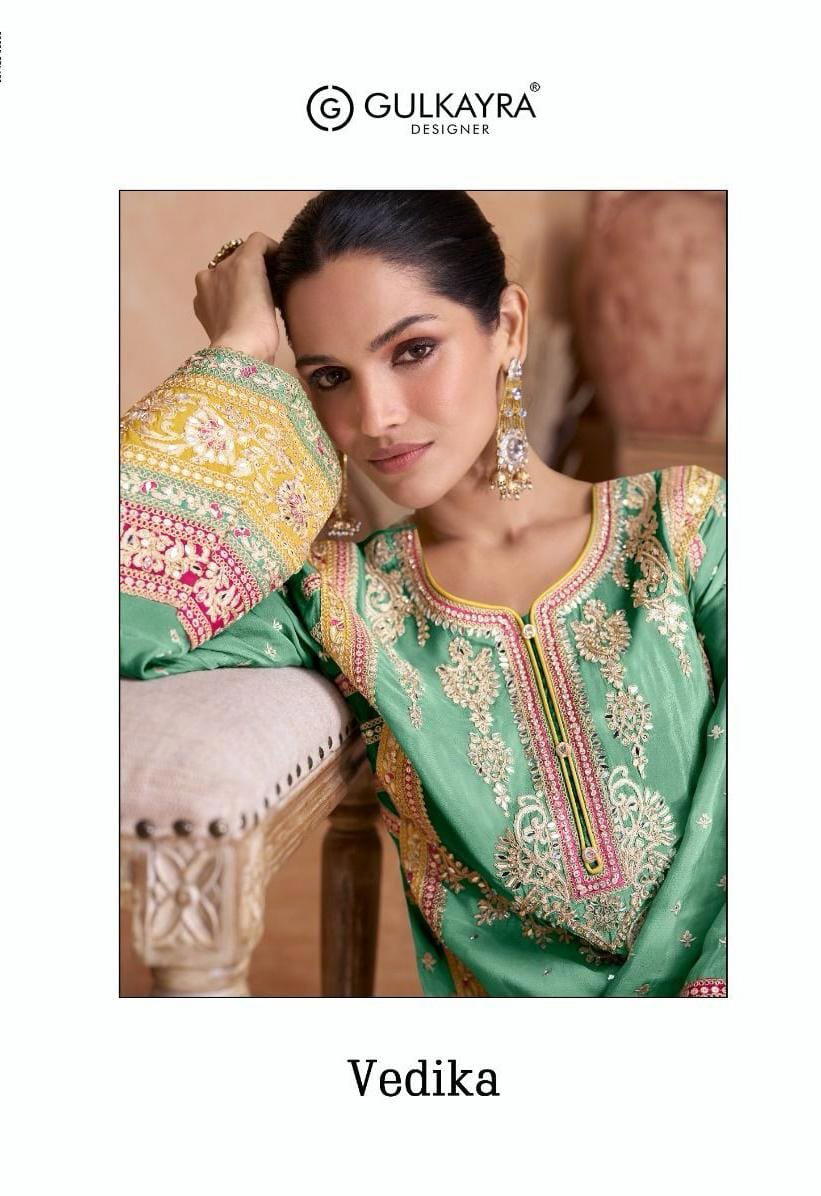GULKAYRA VEDIKA 7406A TO 7406C DESIGNER PAKISTANI SALWAR SUIT WHOLESALER IN SUART 1