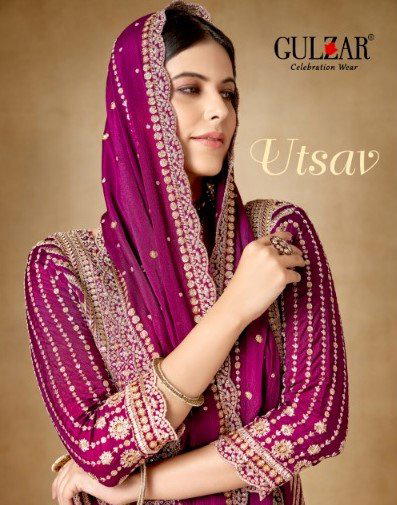 UTSAVBY GULZAR DESIGNER CHINON SALWAR SUIT WHOLESALER IN INDIA 1