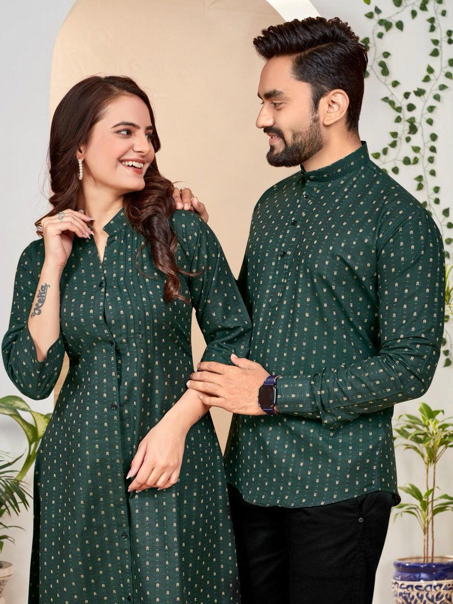 HAM TUM VOL 3 BY WELLTEX COUPLE COMBO TUNIC TOP AND MATCHING SHIRT KURTA SET WHOLESALER IN INDIA 1