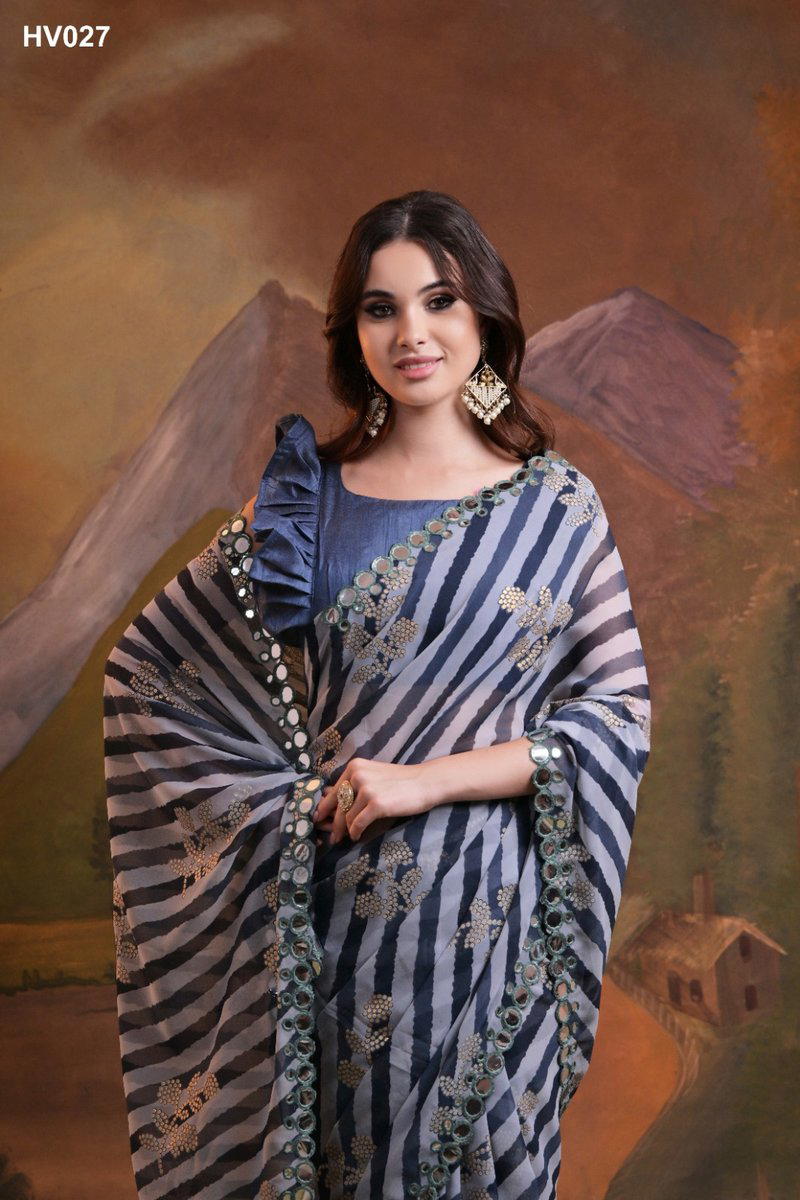 FASHION BERRY ANJALI FOIL HV027 TO HV030 DESIGNER SAREE WHOLESALER IN SURAT 1